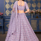 A Line Lehenga Georgette Lavender Embroidered Lehenga Choli