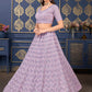 A Line Lehenga Georgette Lavender Embroidered Lehenga Choli