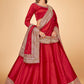 A Line Lehenga Raw Silk Red Dori Work Lehenga Choli