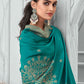 Salwar Suit Chinon Sea Green Embroidered Salwar Kameez