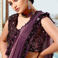 Designer Imported Purple Patch Border Saree