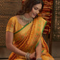 Designer Silk Orange Weaving Saree