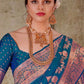 Designer Silk Aqua Blue Weaving Saree