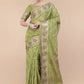 Designer Organza Green Patch Border Saree