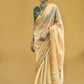 Designer Cotton Yellow Plain Saree
