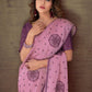 Designer Organza Pink Fancy Work Saree