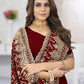 Designer Georgette Maroon Diamond Saree