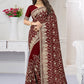 Designer Georgette Maroon Diamond Saree