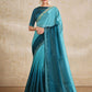 Designer Satin Silk Blue Swarovski Saree