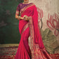 Designer Silk Pink Embroidered Saree