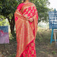 Traditional Saree Banarasi Silk Magenta Weaving Saree