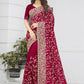 Classic Georgette Maroon Diamond Saree