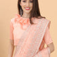 Classic Net Peach Aari Work Saree
