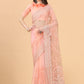 Classic Net Peach Aari Work Saree