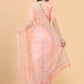 Classic Net Peach Aari Work Saree