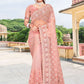 Classic Net Peach Diamond Saree