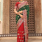 Classic Silk Green Red Diamond Saree