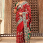 Contemporary Silk Red Diamond Saree