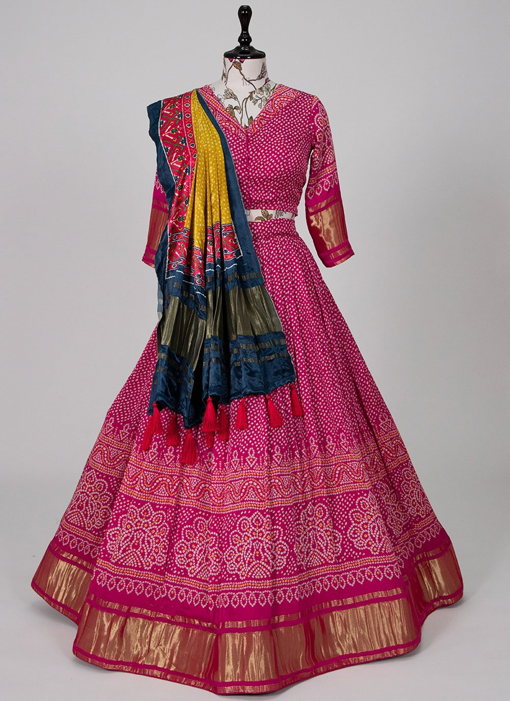 A Line Lehenga Silk Pink Digital Print Lehenga Choli