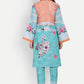 Salwar Suit Muslin Aqua Blue Digital Print Salwar Kameez
