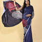 Casual Satin Silk Blue Digital Print Saree