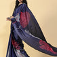 Casual Satin Silk Blue Digital Print Saree