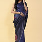 Casual Satin Silk Blue Digital Print Saree