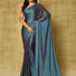 Trendy Saree Fancy Fabric Blue Digital Print Saree