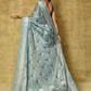 Designer Chinon Green Digital Print Saree
