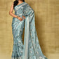 Designer Chinon Green Digital Print Saree