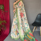 Classic Chanderi Green Off White Digital Print Saree