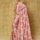 Designer Chinon Pink Digital Print Saree