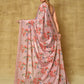 Designer Chinon Pink Digital Print Saree