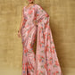Designer Chinon Pink Digital Print Saree