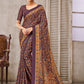 Designer Crepe Silk Burgundy Digital Print Saree
