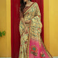 Classic Linen Yellow Digital Print Saree