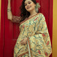 Classic Linen Yellow Digital Print Saree