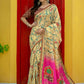 Classic Linen Yellow Digital Print Saree