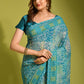 Contemporary Georgette Blue Digital Print Saree