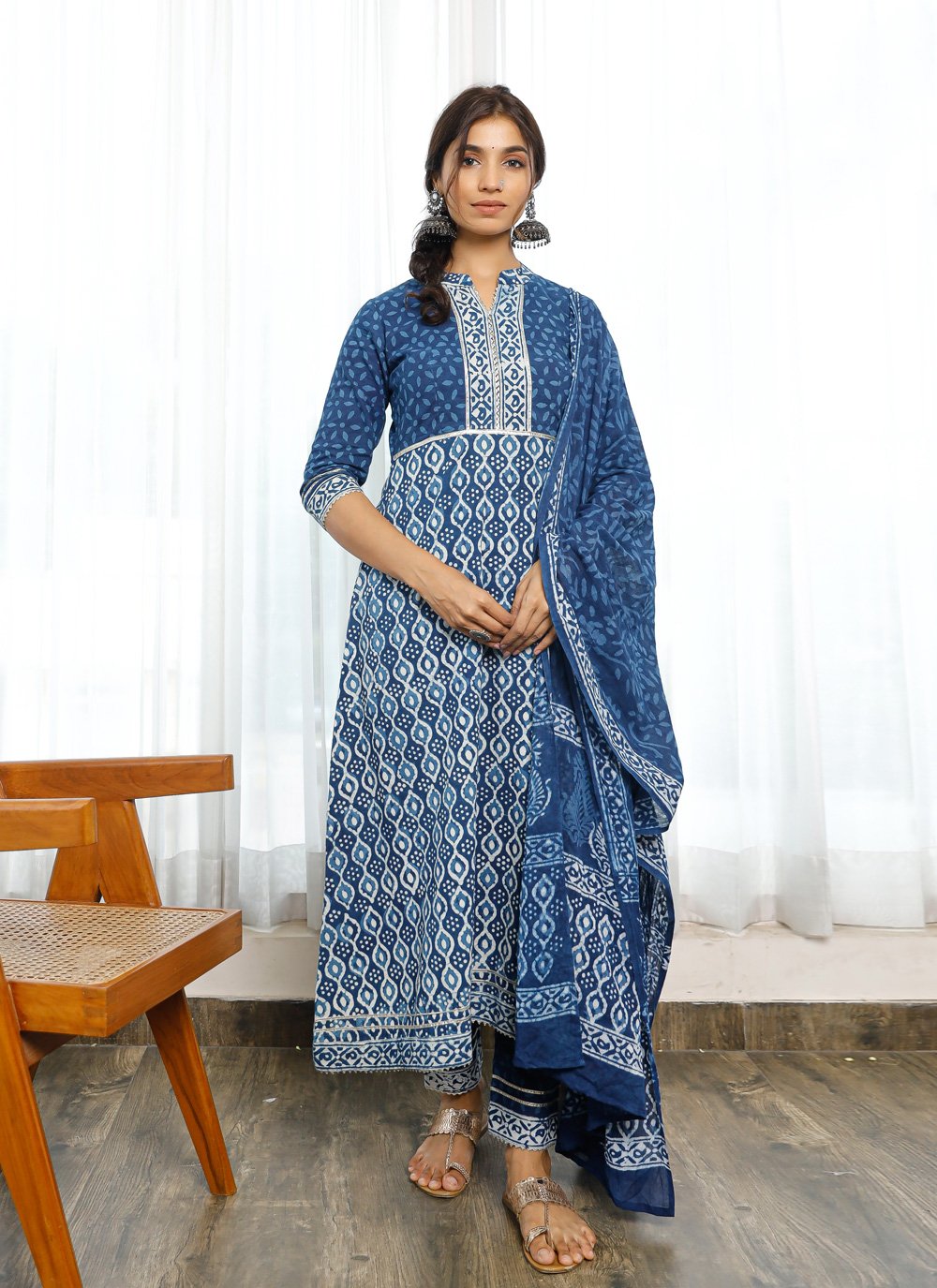 Pant Style Suit Cotton Blue Digital Print Salwar Kameez