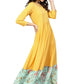 Gown Crepe Silk Yellow Digital Print Gown
