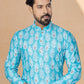 Kurta Pyjama Fancy Fabric Multi Colour Turquoise Digital Print Mens