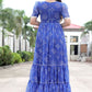 Designer Gown Georgette Blue Digital Print Gown