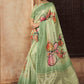 Trendy Saree Organza Green Digital Print Saree