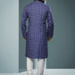 Kurta Pyjama Handloom Cotton Purple Digital Print Mens