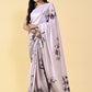 Casual Satin Silk Lavender Digital Print Saree
