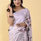 Casual Satin Silk Lavender Digital Print Saree