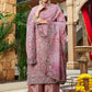 Salwar Suit Georgette Lavender Buttons Salwar Kameez