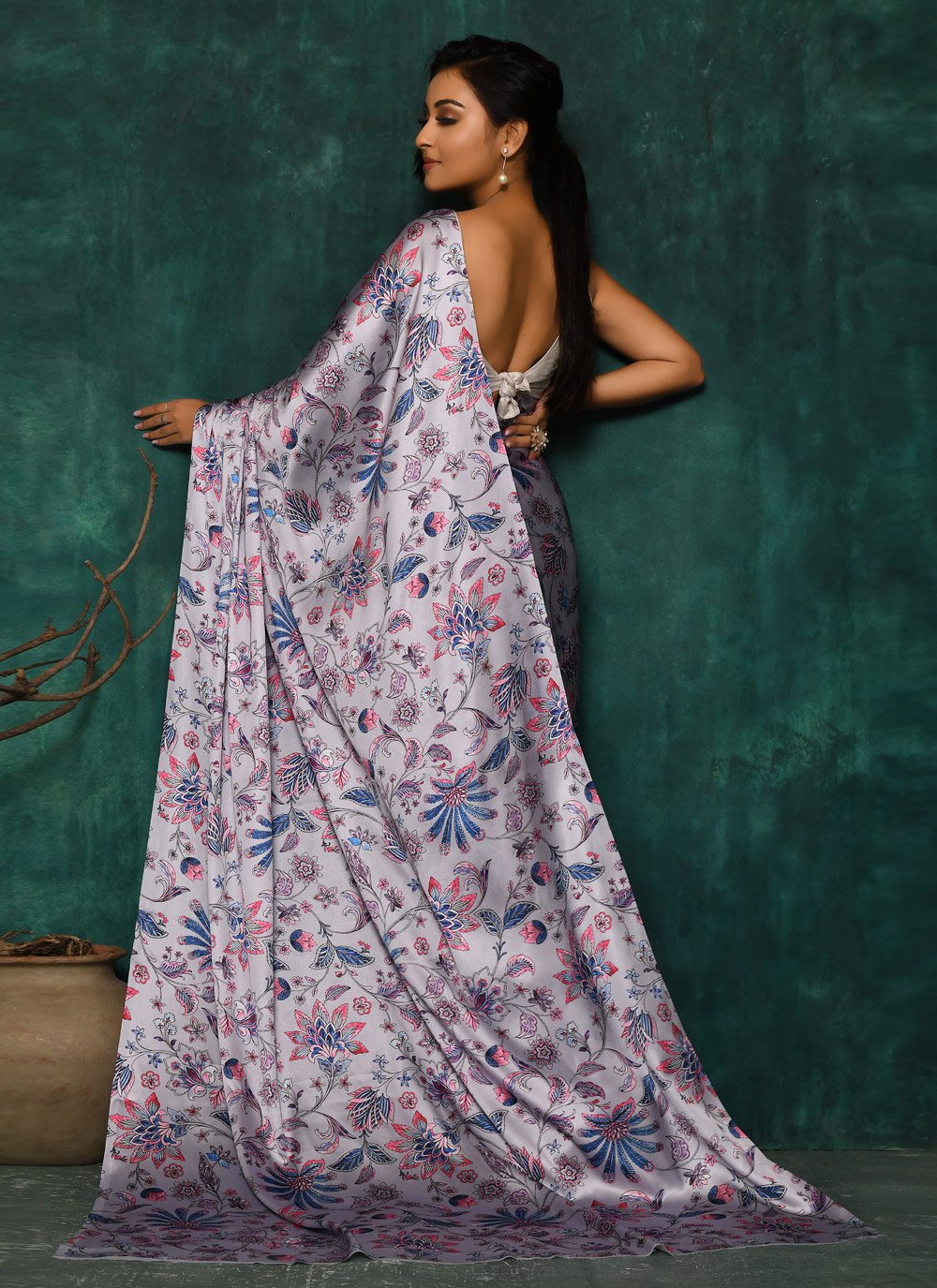 Designer Fancy Fabric Mauve Digital Print Saree