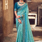 Bandhani Saree Silk Blue Digital Print Saree